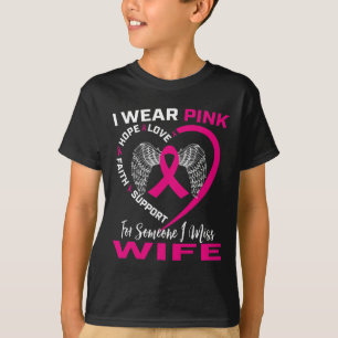 Mens I Wear Pink For My Wife Breast Cancer Memoria T-Shirt