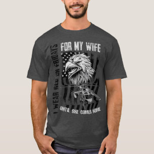 Mens I Wear Red Friday Wife Military Husband Eagle T-Shirt