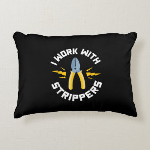 Mens I Work With Electrician Union Accent Pillow