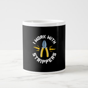 Mens I Work With Electrician Union Giant Coffee Mug