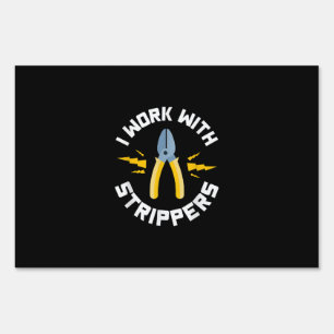 Mens I Work With Electrician Union Sign