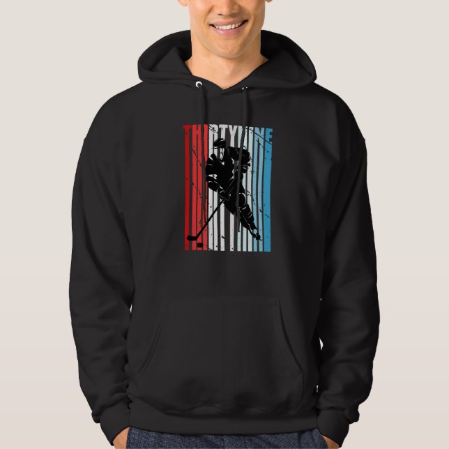 Mens Ice Hockey 39th Birthday Player Motivational  Hoodie (Front)