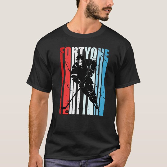 Mens Ice Hockey 41st Birthday Player Motivational  T-Shirt (Front)