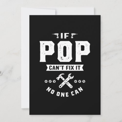 Mens If Pop Cant Fix It No One Can Gift Fathers D Thank You Card