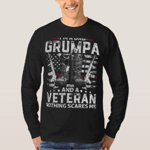 Mens I'm A Dad Grumpa Veteran Father's Day 2 T-Shirt