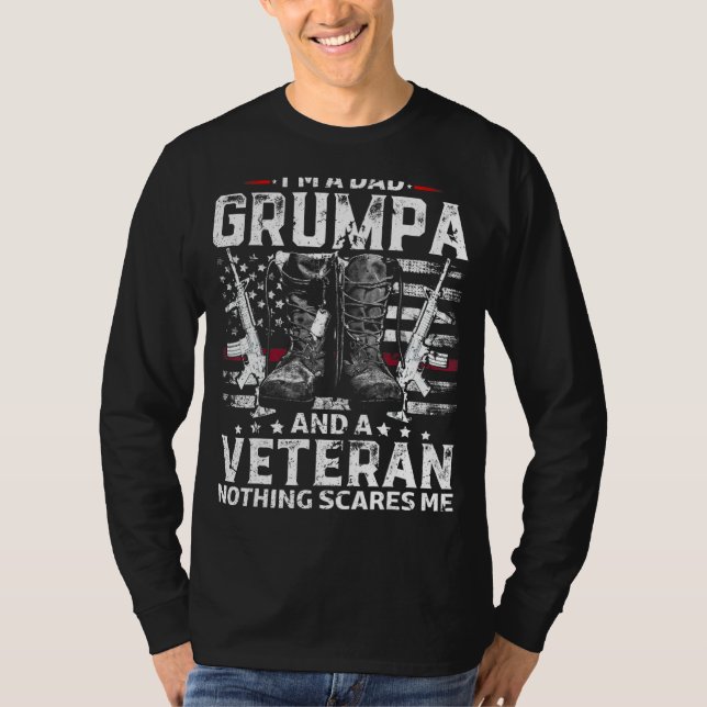 Mens I'm A Dad Grumpa  Veteran Father's Day 2 T-Shirt (Front)