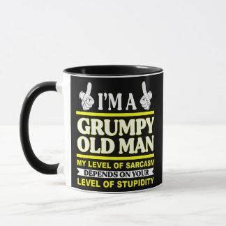 Mens i'm a grumpy old man my level of sarcasm mug