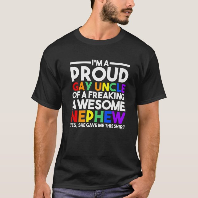Mens I'm A Proud Gay Uncle Gay Pride T-Shirt (Front)
