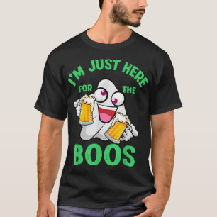 Mens I'm Just Here For The Boos Halloween Beer Dru T-Shirt