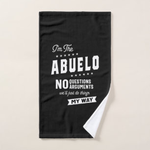 Mens I'm The Abuelo No Questions Arguments Hand Towel