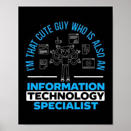 Mens Information Technology Specialist Computer Poster