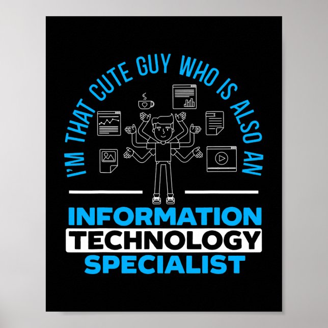 Mens Information Technology Specialist Computer Poster (Front)