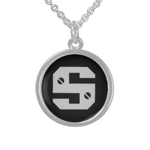 Men's Initial Sterling Silver Necklace