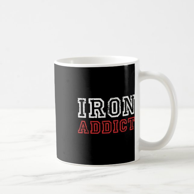 Mens Iron Addict Gym Workout Fitness Bodybuilding  Coffee Mug (Right)