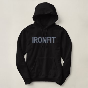 Men's "ironfit" Embroidered Pullover Hoodie by CKGIFTS at Zazzle