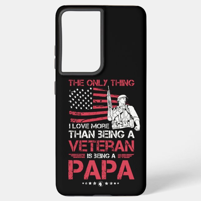 Mens Is Being A Papa Veteran Cool Gift For Samsung Galaxy Case (Back)