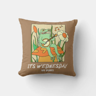 Mens It Is Wednesday My Dudes s as Frog Meme Throw Pillow