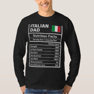 Mens Italian Dad Nutrition Facts Father's Day Nati T-Shirt