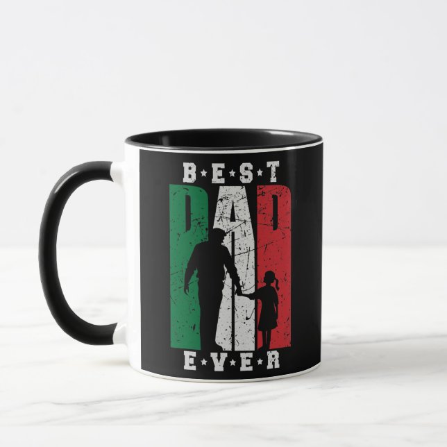 Mens Italian Dad with Girl Fathers Day Italy Mug (Left)