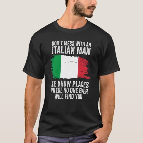 Mens Italian Flag Italy T_Shirt