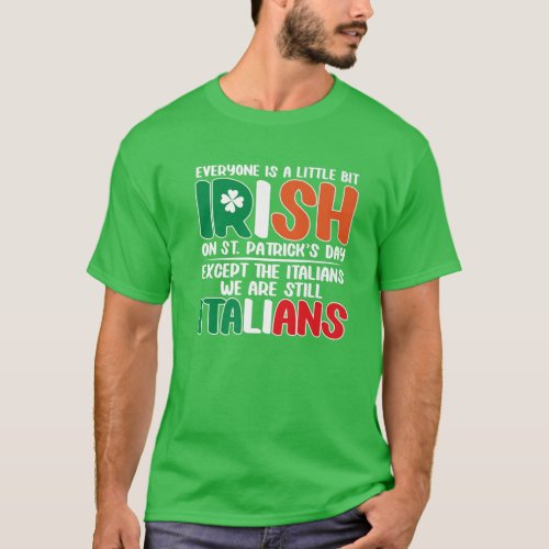 Mens Italy St Patricks Day Italian Funny Shamroc T_Shirt