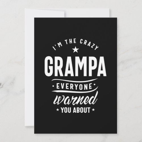 Mens Its The Crazy Grampa Grandpa Gift Thank You Card