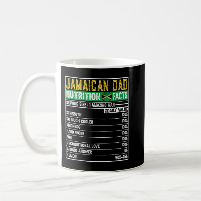Mens Jamaican Dad Gifts Dad Hero Nutritional Fathe Coffee Mug (Left)