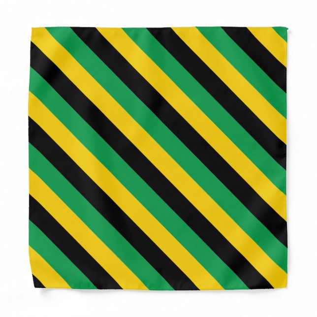 Men's Jamaican Flag Inspired Pocket Square Bandana (Front)