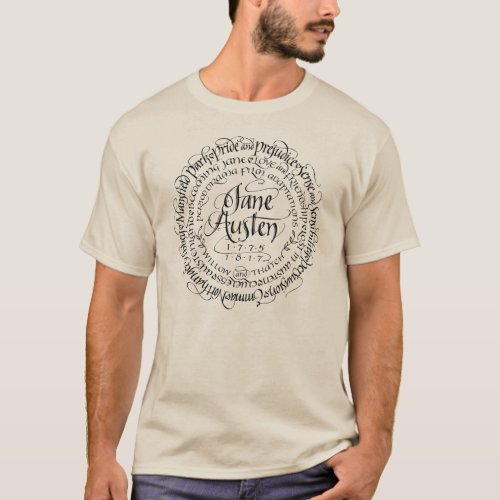 Mens Jane Austen Period Drama T_shirt Light Color