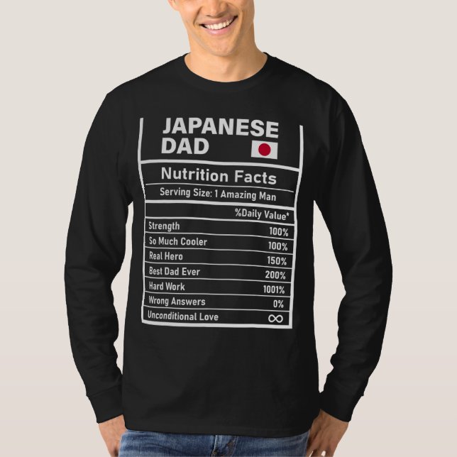 Mens Japanese Dad Nutrition Facts Father's Day Nat T-Shirt (Front)