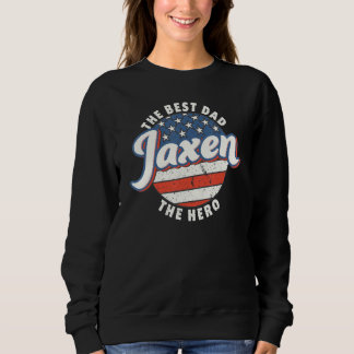 Mens Jaxen Best Dad Hero US Flag Personalised Fath Sweatshirt