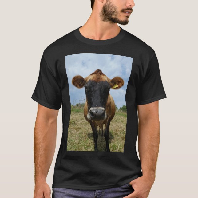 Mens' Jersey cow T-shirt black (Front)