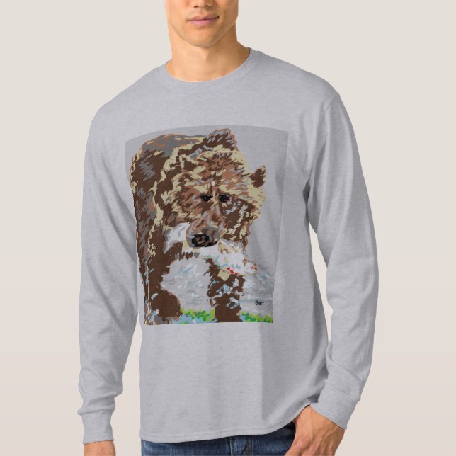 Men's Jersey Long Sleeve T-Shirt Grizzly Bear (Front)