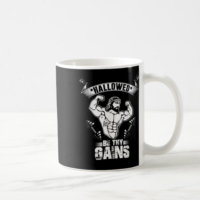 Mens Jesus Bodybuilding T Shirt - Funny Jesus Weig Coffee Mug (Right)
