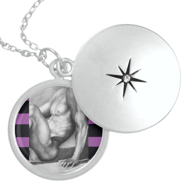 Men's Jewelry Sterling Silver Locket Art for Men (Front)