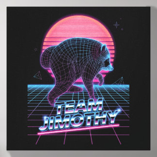 Mens Jimothy Raccoon Funny Trash Panda Team Canvas Photo Tile