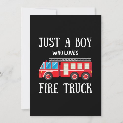 Mens Just A Boy Who Loves Fire Truck