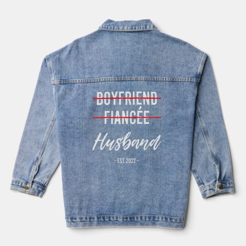 Mens Just Married Couples   Mr And Mrs  For Couple Denim Jacket