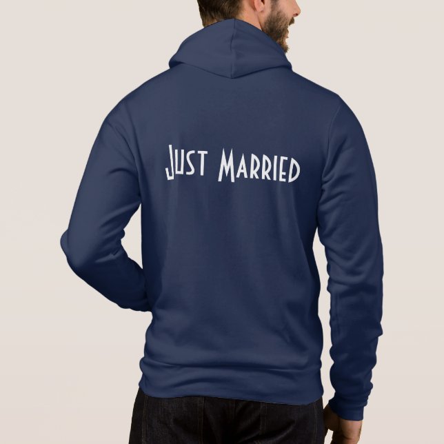 Mens Just Married Hoodie (Back)