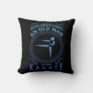 Mens Karate Graphic - Never Underestimate An Old M Throw Pillow