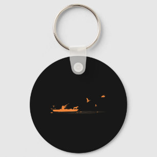 Mens Kayak Hunting Duck Waterfowl Hunt with Dog Ka Keychain