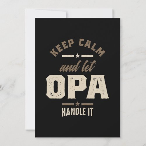 Mens Keep Calm and Let Opa Grandpa Gift Thank You Card