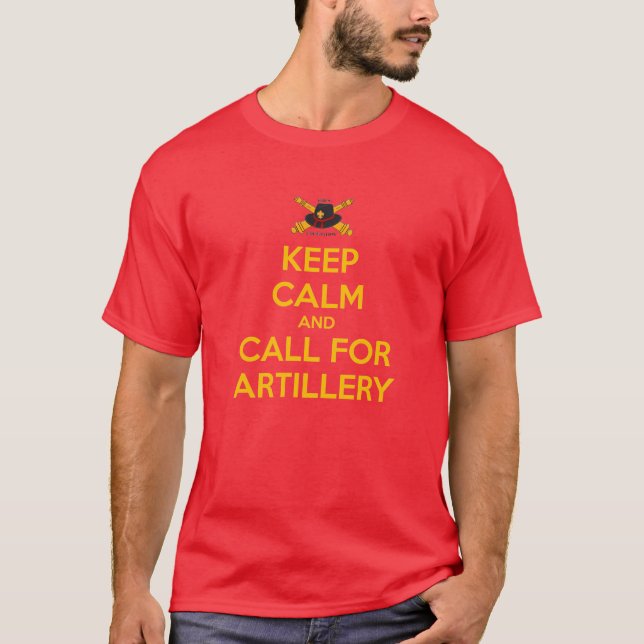Mens Keep Calm Classic Tee Yellow Lettering (Front)