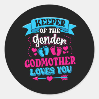 Mens Keeper Of The Gender Godmother Loves Gender Classic Round Sticker