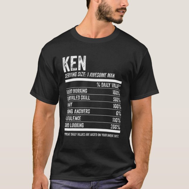 Mens Ken Nutrition Personalized Name Funny Name Fa T-Shirt (Front)