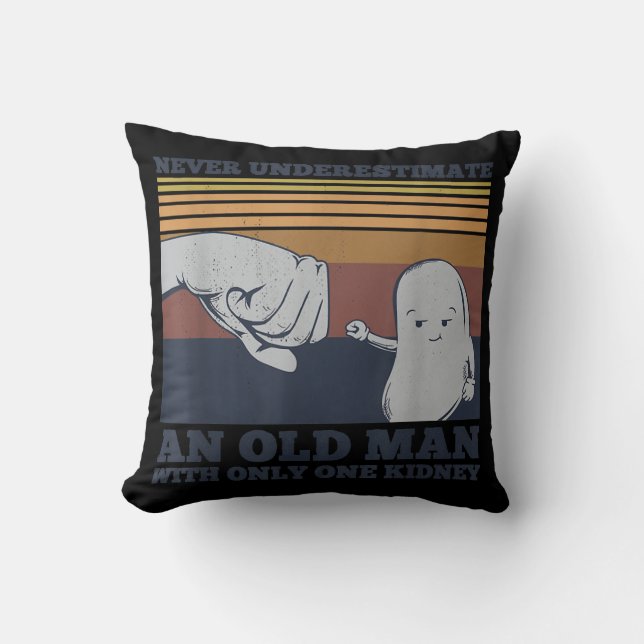 Mens Kidney Transplantation Design for a Kidney Throw Pillow (Front)