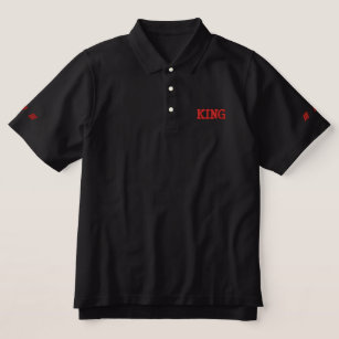 Men's KING Handsome Fantastic Adult L Size Embroidered Polo Shirt