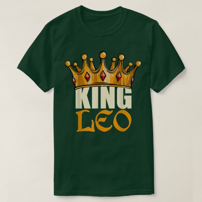 Mens King Leo Zodiac Birthday Horoscope Astrology  T-Shirt (Design Front)
