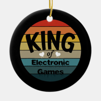 Mens King Of Electronic Games Ceramic Ornament