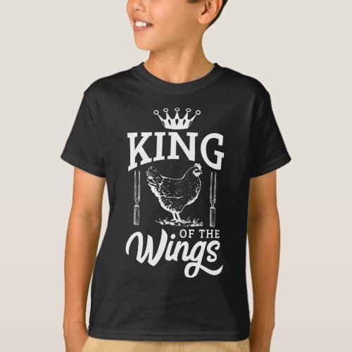 Mens King of the Wings Funny Chicken BBQ Barbecue T_Shirt
